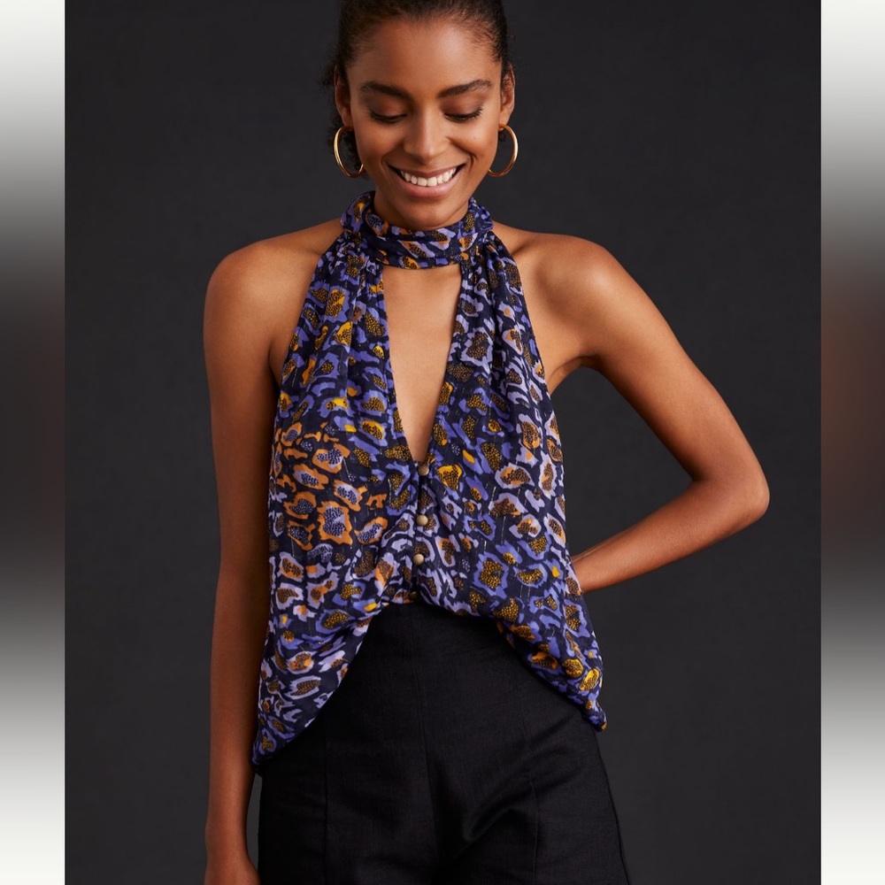 Anthropologie Sleeveless Halter Tank
